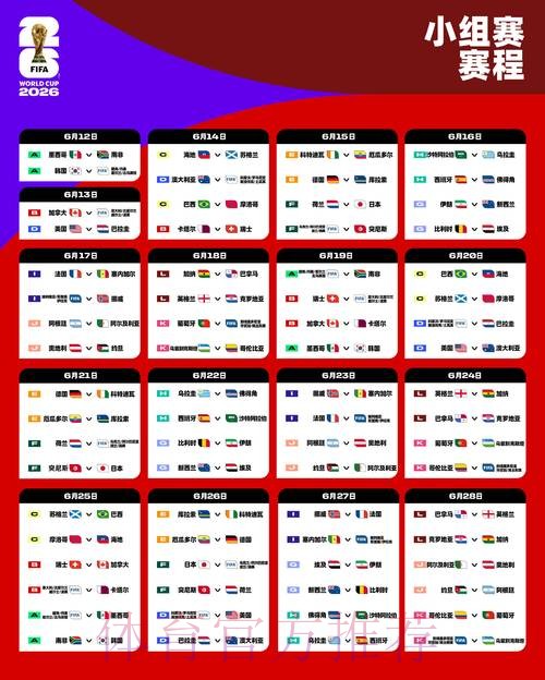 2026世界杯小组赛赛程APP 2026世界杯小组赛赛程APP